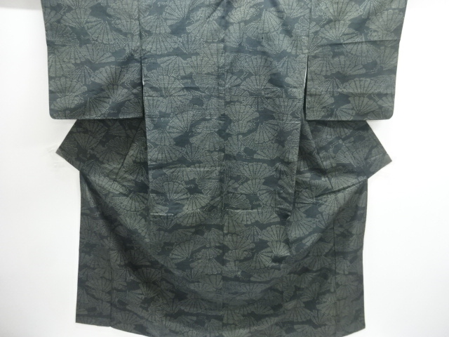 JAPANESE KIMONO / TOKAMACHI TSUMUGI / WOVEN FOLDING FAN